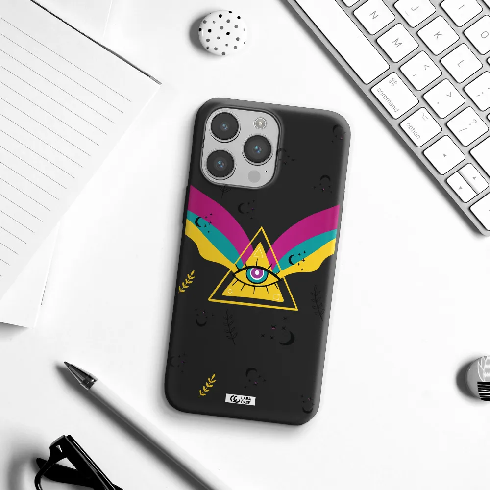 One-Eyed Pyramid Apple iPhone 14 pro Silicone black Case