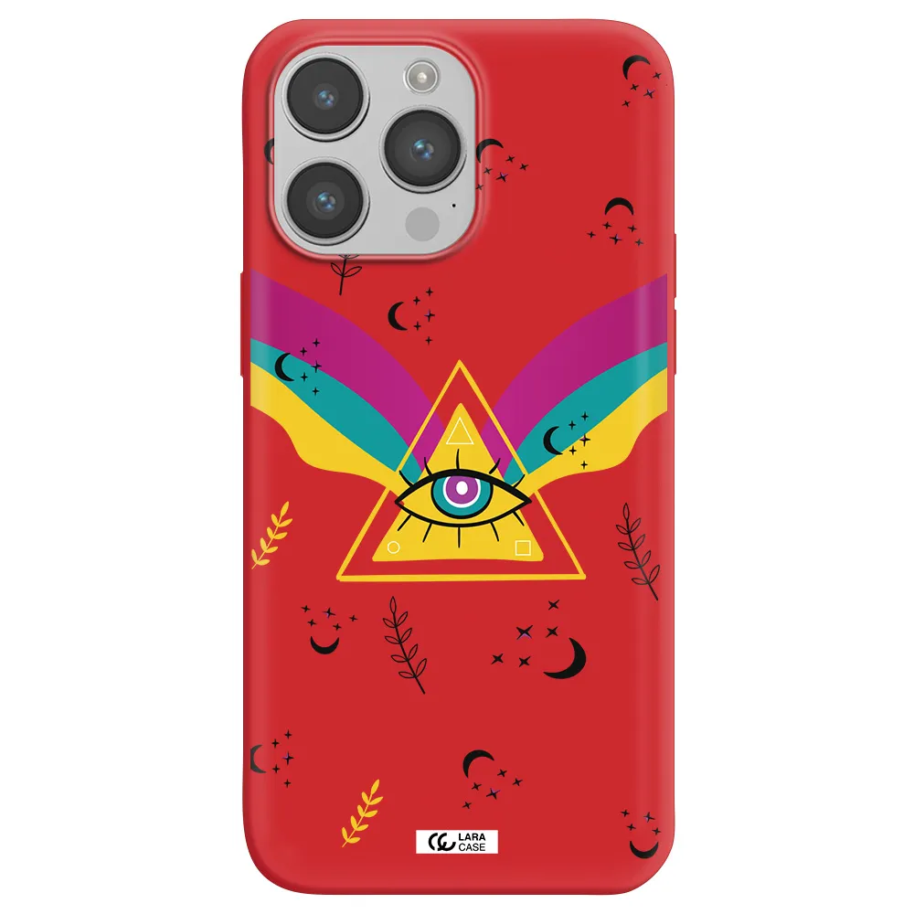 One-Eyed Pyramid Apple iPhone 14 pro Silicone Imperial Red Case