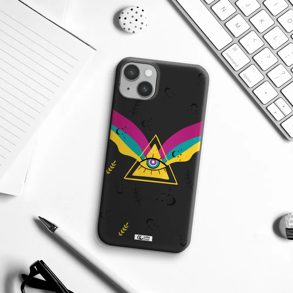One-Eyed Pyramid Apple iPhone 14 Silicone black Case