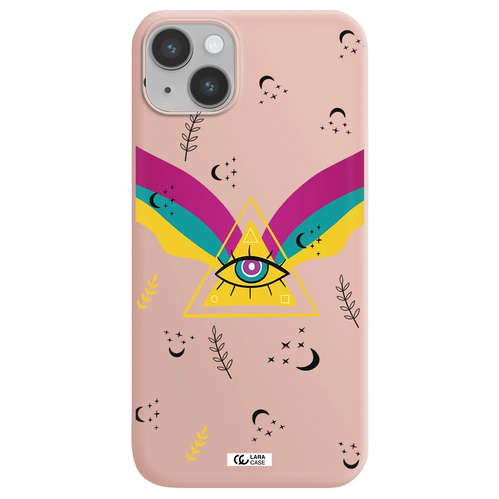 One-Eyed Pyramid Apple iPhone 14 Silicone pastel pink Case