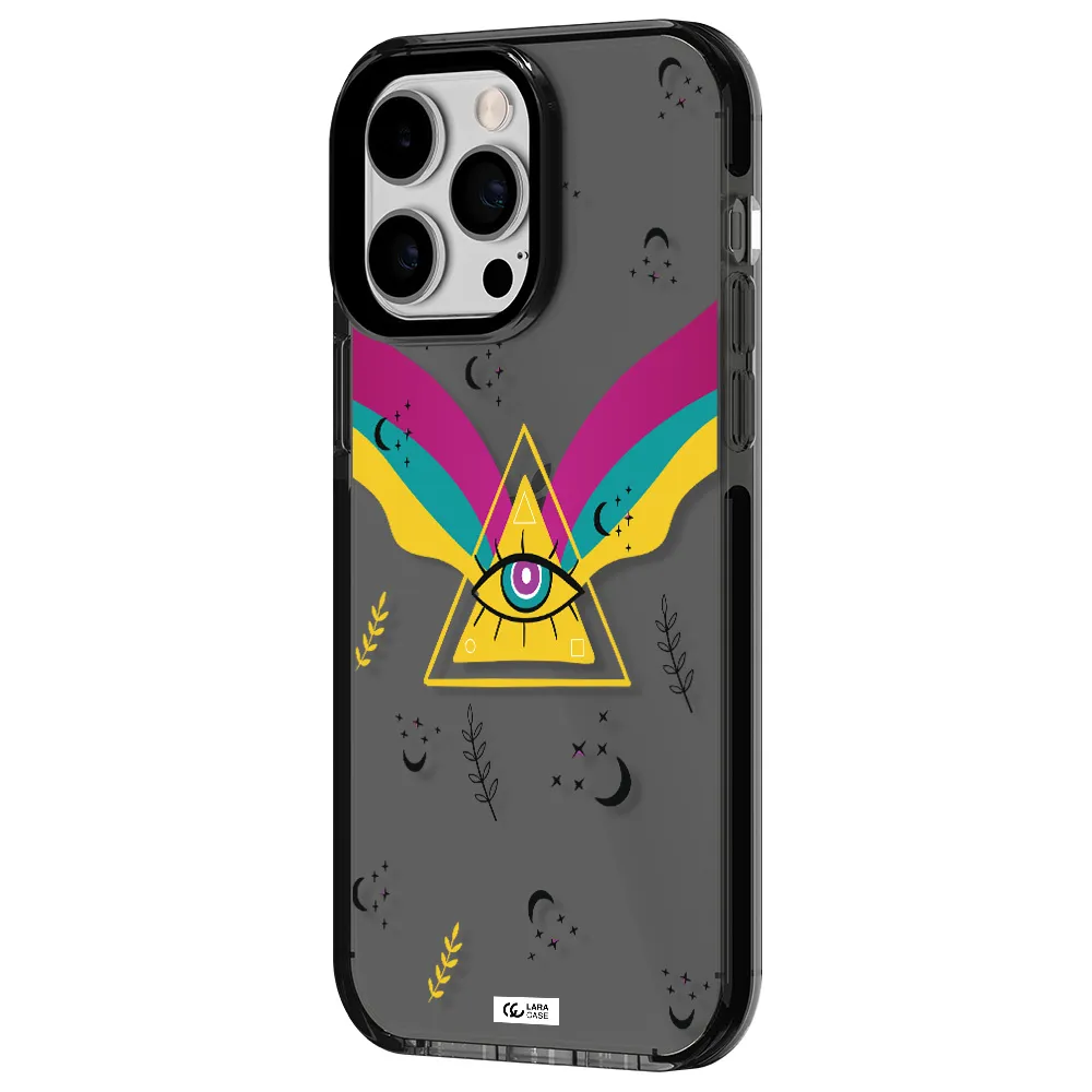 One-Eyed Pyramid Apple iPhone 15 Pro impact Smoke Black Case