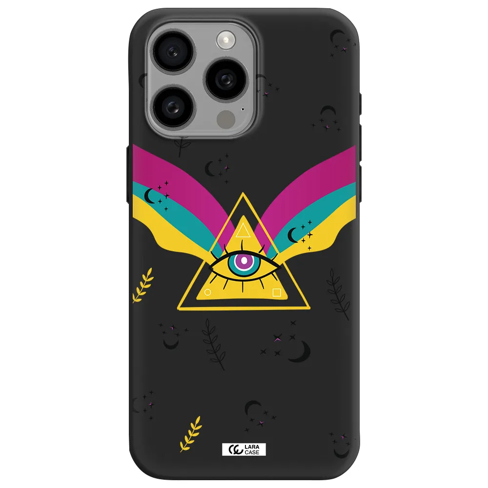 One-Eyed Pyramid Apple Iphone 15 Pro max Silicone black Case