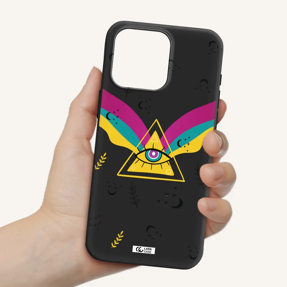 One-Eyed Pyramid Apple Iphone 15 Pro max Silicone black Case