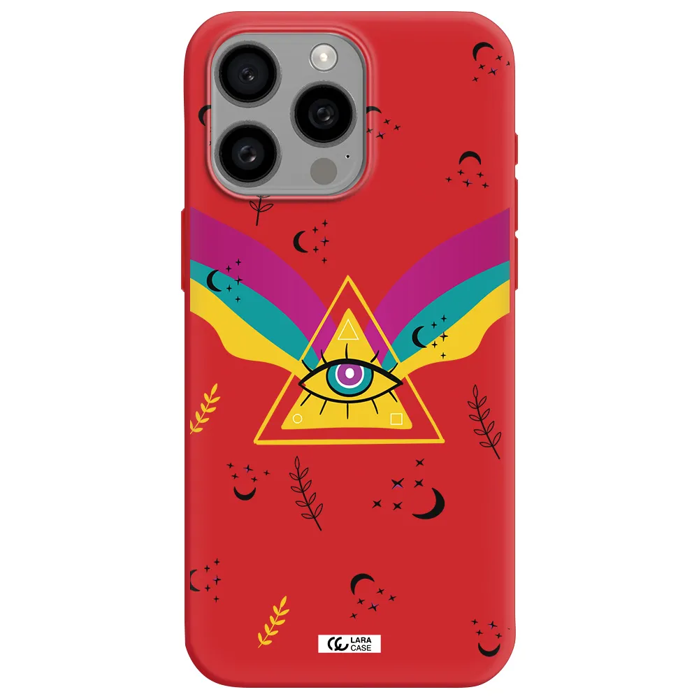 One-Eyed Pyramid Apple Iphone 15 Pro Max Silicone Imperial Red Case