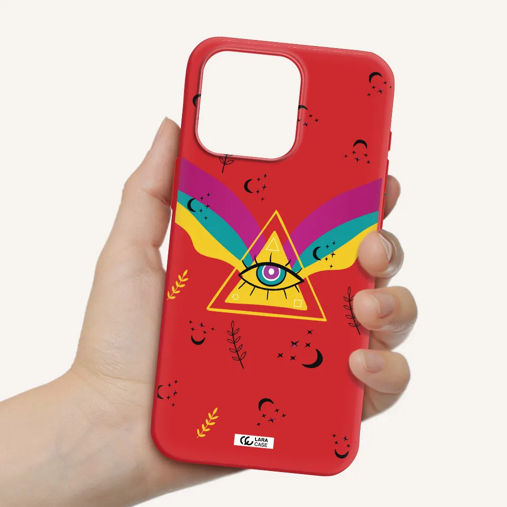 One-Eyed Pyramid Apple Iphone 15 Pro Max Silicone Imperial Red Case