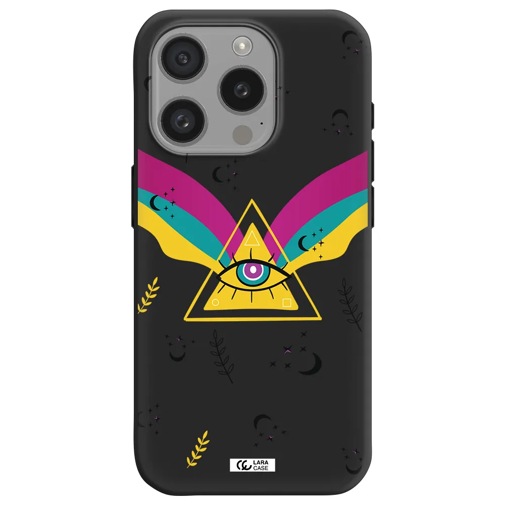 One-Eyed Pyramid Apple Iphone 15 Pro Silicone Black Case
