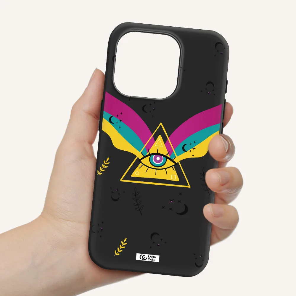 One-Eyed Pyramid Apple Iphone 15 Pro Silicone Black Case