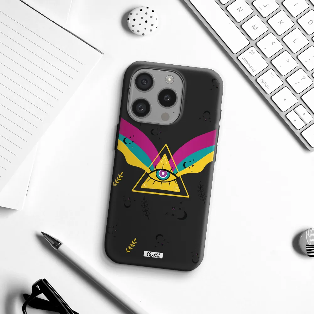 One-Eyed Pyramid Apple Iphone 15 Pro Silicone Black Case