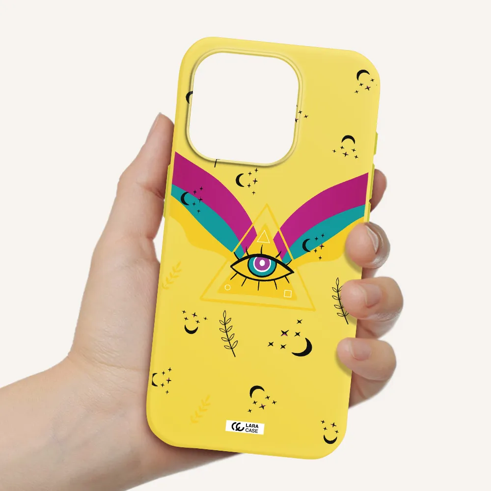 One-Eyed Pyramid Apple Iphone 15 Pro Silicone Canary Yellow Case