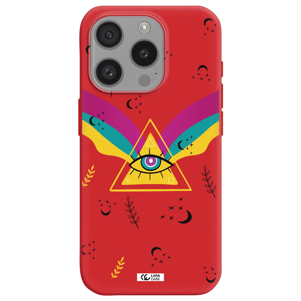 One-Eyed Pyramid Apple Iphone 15 Pro Silicone Imperial Red Case