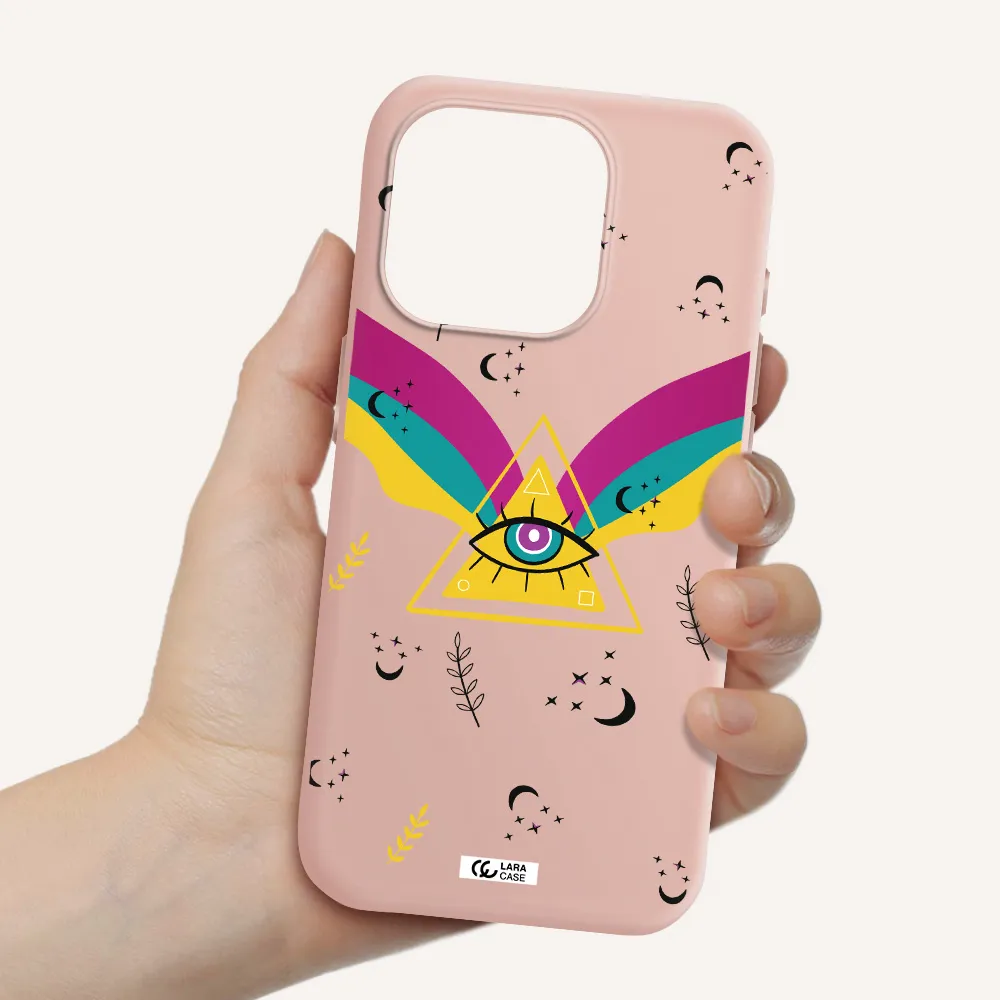 One-Eyed Pyramid Apple Iphone 15 Pro Silicone Pastel Pink Case