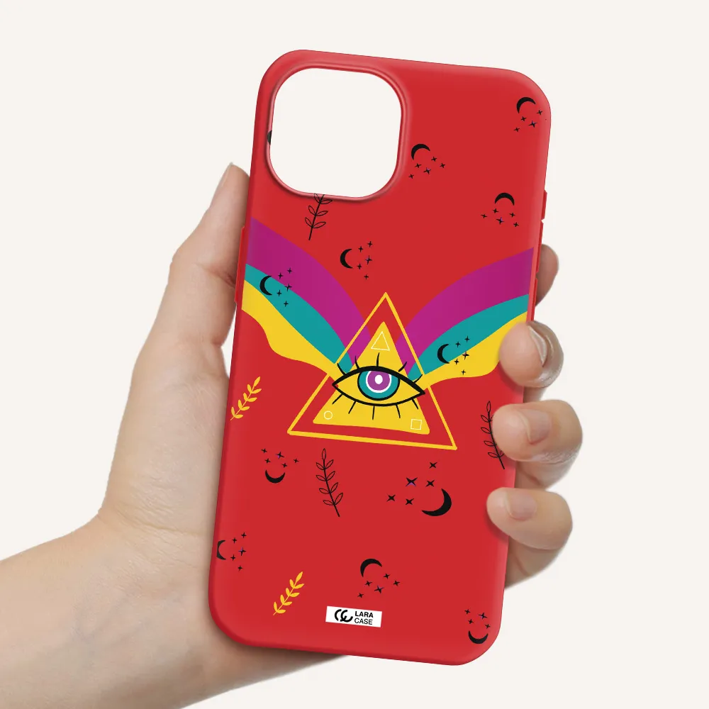 One-Eyed Pyramid Apple Iphone 15 Silicone Imperial Red Case