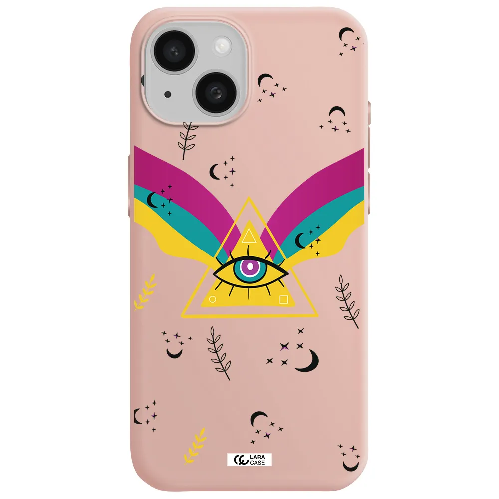 One-Eyed Pyramid Apple Iphone 15 Silicone Pastel Pink Case