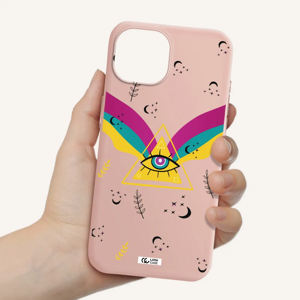 One-Eyed Pyramid Apple Iphone 15 Silicone Pastel Pink Case