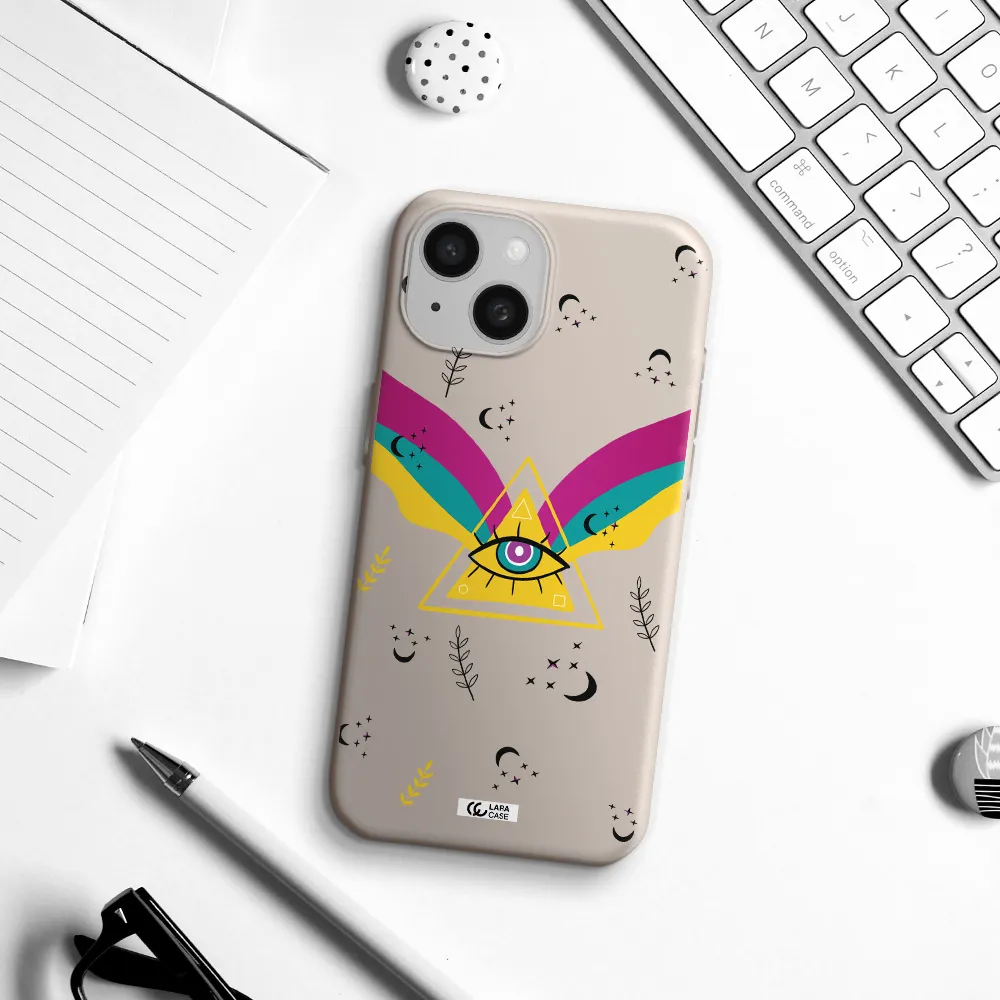 One-Eyed Pyramid Apple iPhone 15 Silicone Stone Case