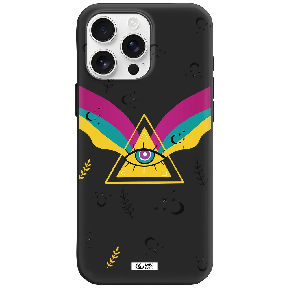 One-Eyed Pyramid Apple Iphone 16 Pro Max Silicone Black Case