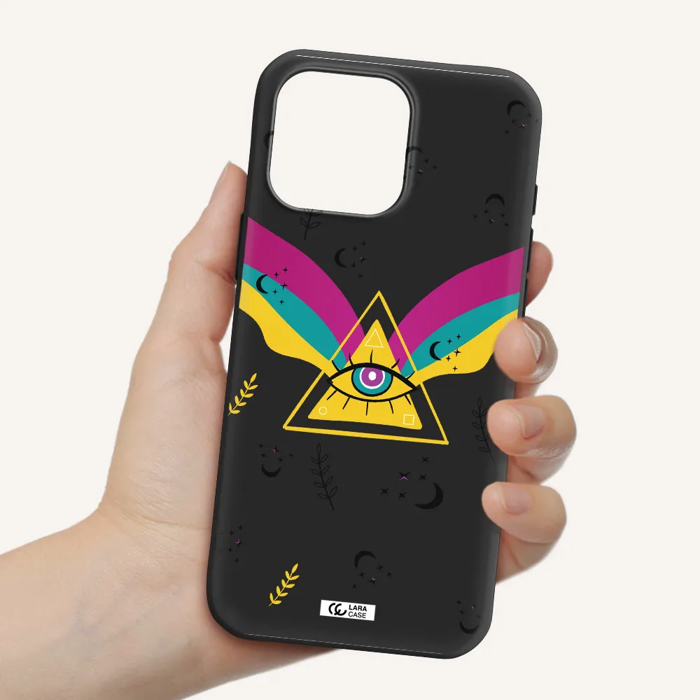 One-Eyed Pyramid Apple Iphone 16 Pro Max Silicone Black Case
