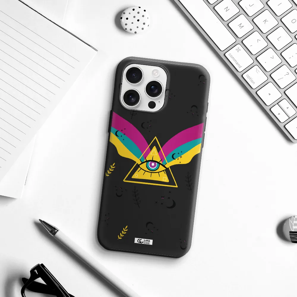 One-Eyed Pyramid Apple Iphone 16 Pro Max Silicone Black Case