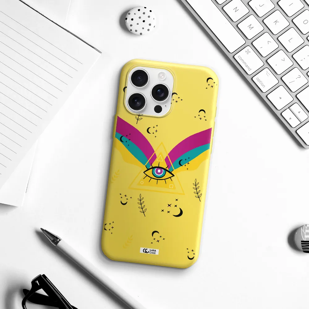 One-Eyed Pyramid Apple Iphone 16 Pro Max Silicone Canary Yellow Case