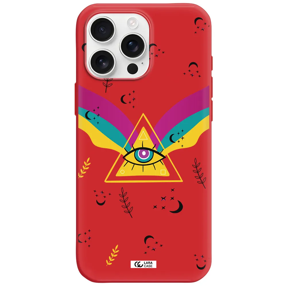 One-Eyed Pyramid Apple Iphone 16 Pro Max Silicone Imperial Red Case