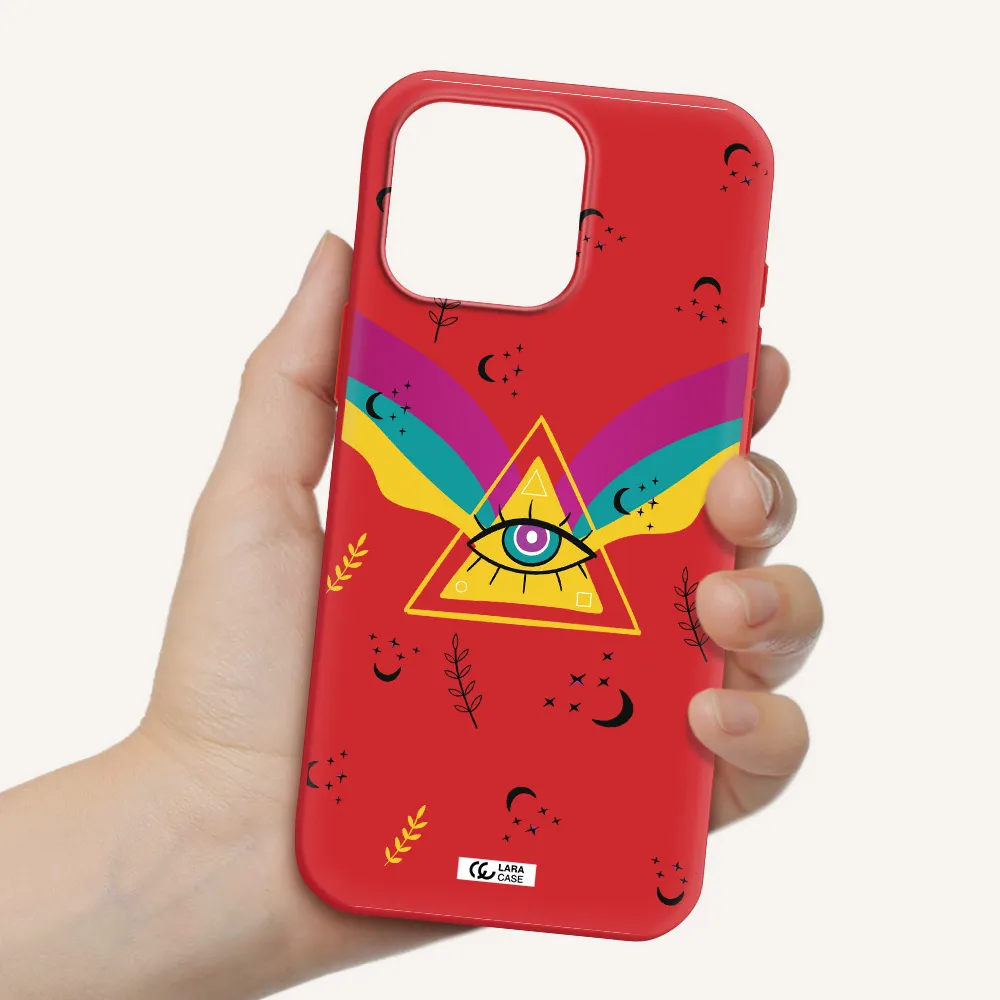 One-Eyed Pyramid Apple Iphone 16 Pro Max Silicone Imperial Red Case