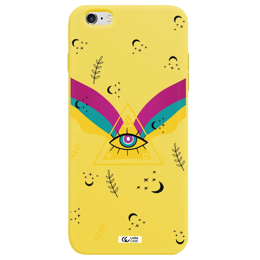 One-Eyed Pyramid Apple iPhone 6 plus Silicone canary yellow Case