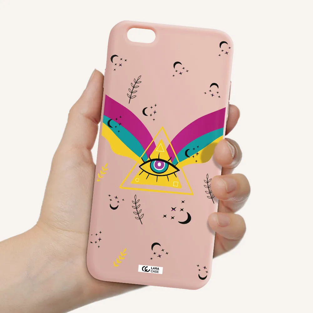 One-Eyed Pyramid Apple iPhone 6 plus Silicone pastel pink Case