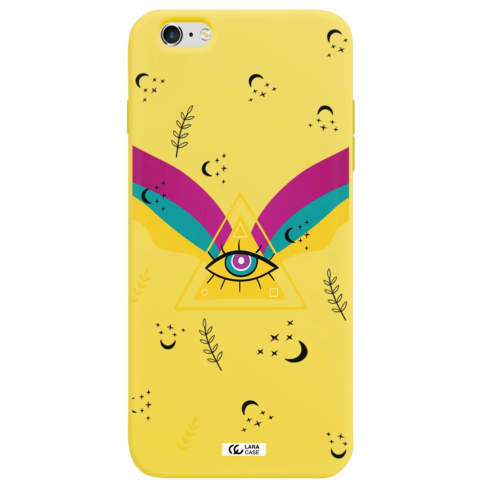One-Eyed Pyramid Apple iPhone 6 s plus Silicone canary yellow Case