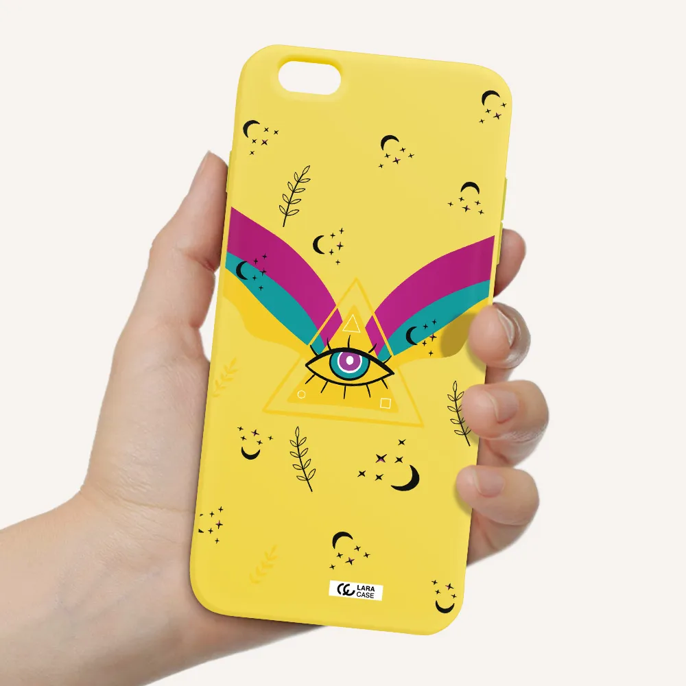 One-Eyed Pyramid Apple iPhone 6 s plus Silicone canary yellow Case