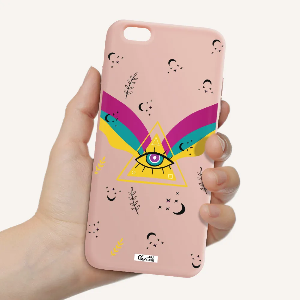 One-Eyed Pyramid Apple iPhone 6 s plus Silicone pastel pink Case
