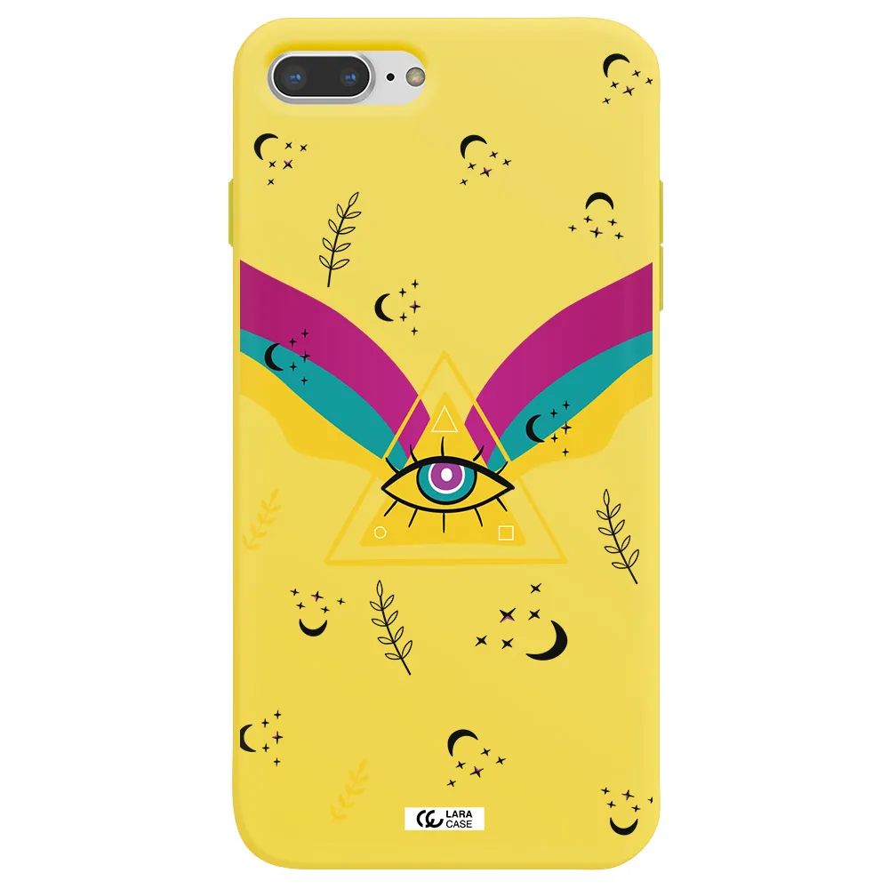 One-Eyed Pyramid Apple iPhone 7 plus Silicone canary yellow Case