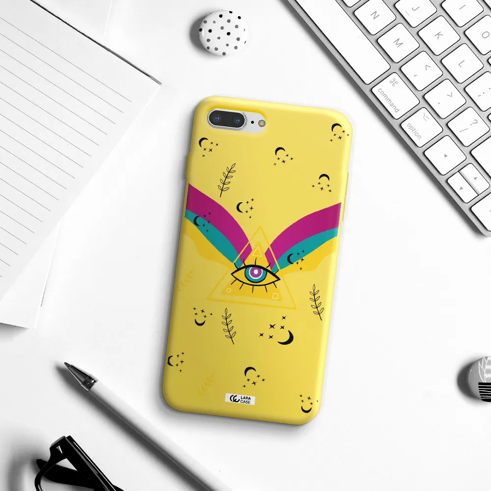 One-Eyed Pyramid Apple iPhone 7 plus Silicone canary yellow Case