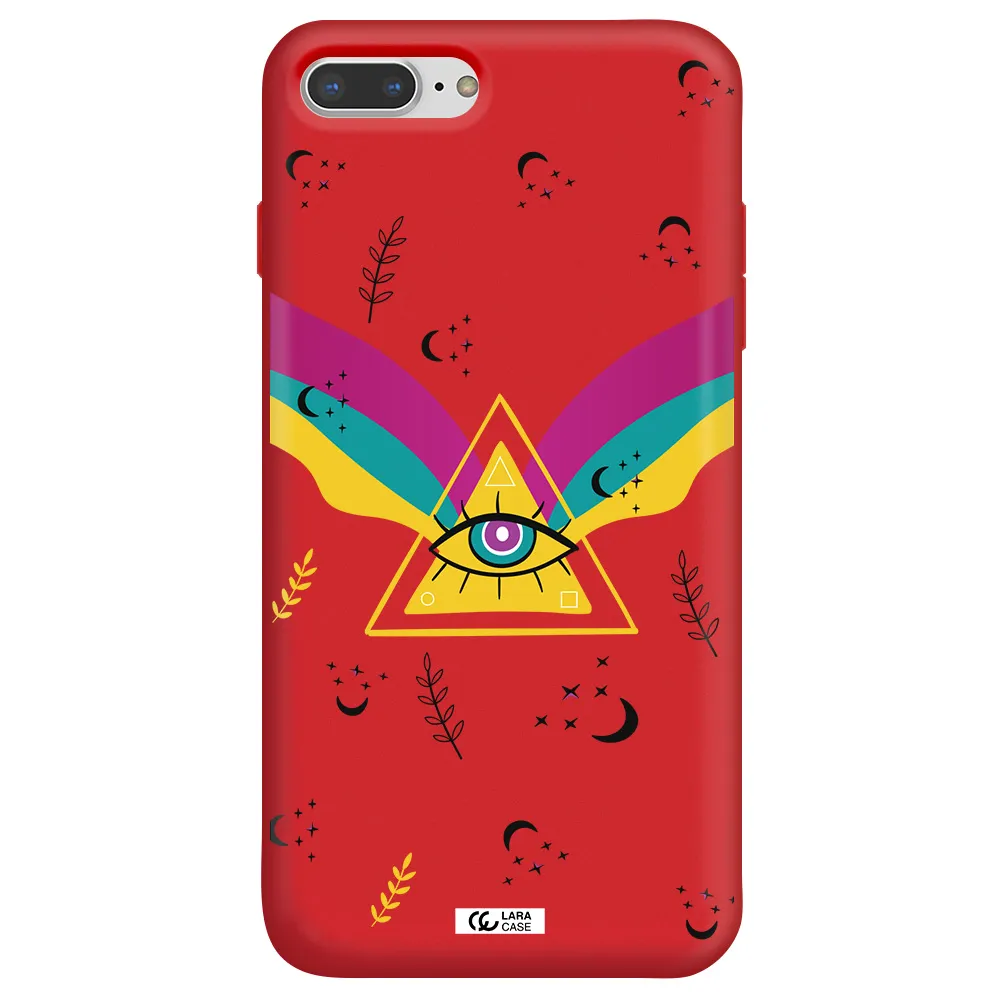 One-Eyed Pyramid Apple iPhone 7 plus Silicone Imperial Red Case