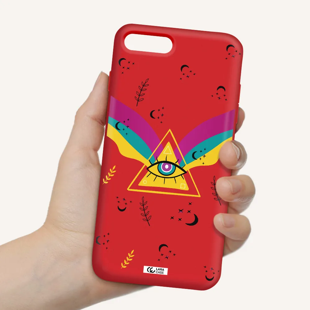 One-Eyed Pyramid Apple iPhone 7 plus Silicone Imperial Red Case