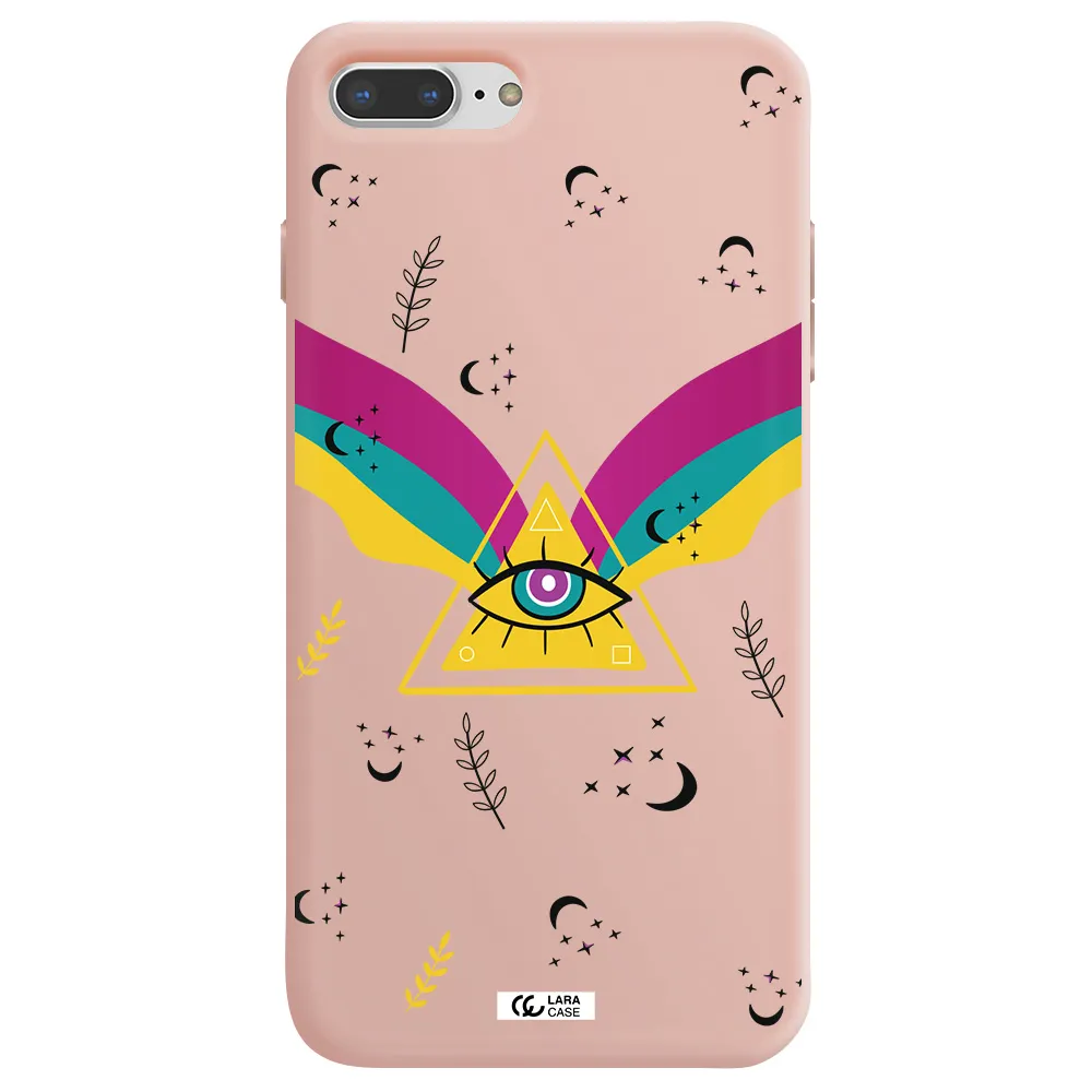 One-Eyed Pyramid Apple iPhone 7 plus Silicone pastel pink Case