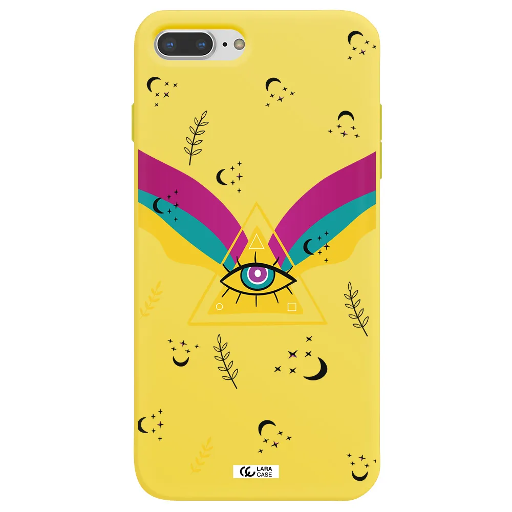 One-Eyed Pyramid Apple iPhone 8 plus Silicone canary yellow Case