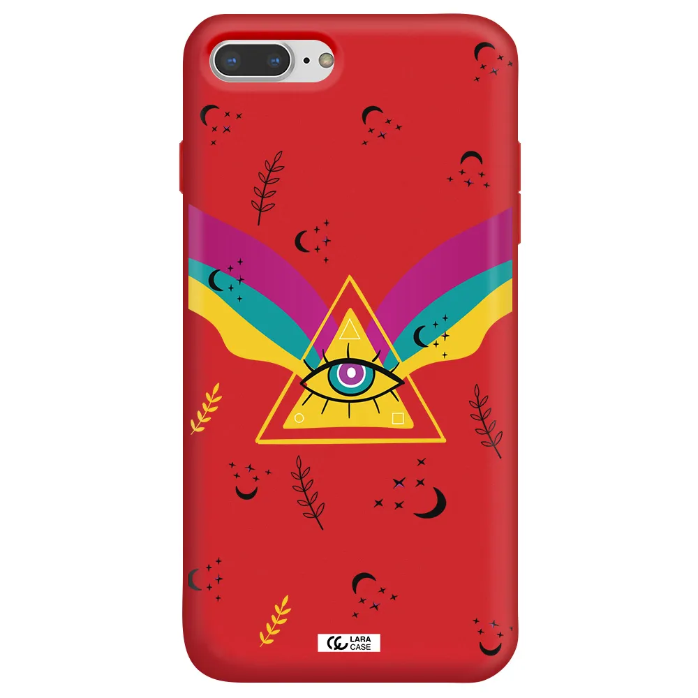 One-Eyed Pyramid Apple iPhone 8 plus Silicone Imperial Red Case