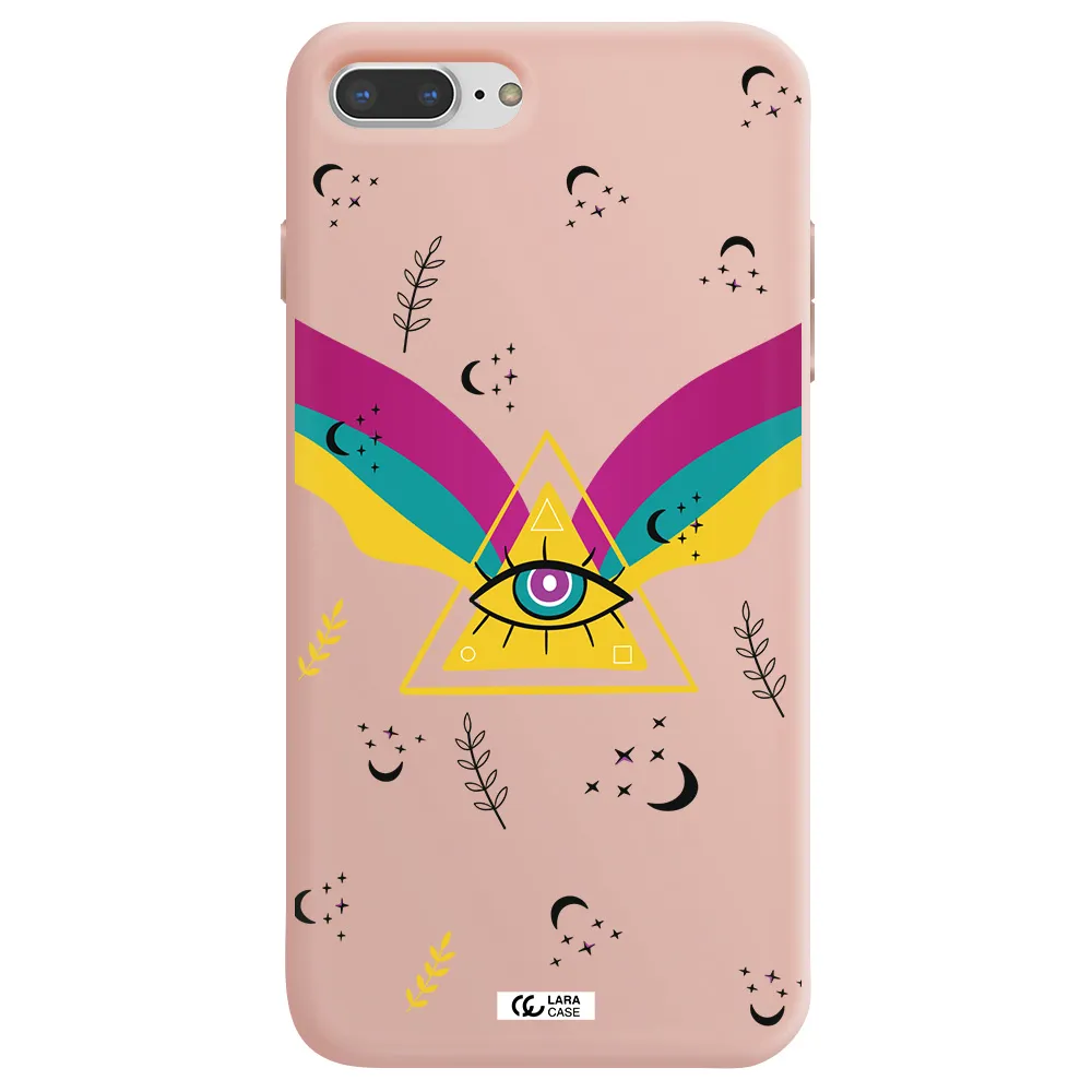 One-Eyed Pyramid Apple iPhone 8 plus Silicone pastel pink Case