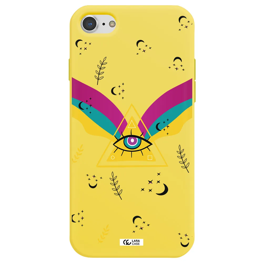 One-Eyed Pyramid Apple iPhone 8 Silicone canary yellow Case