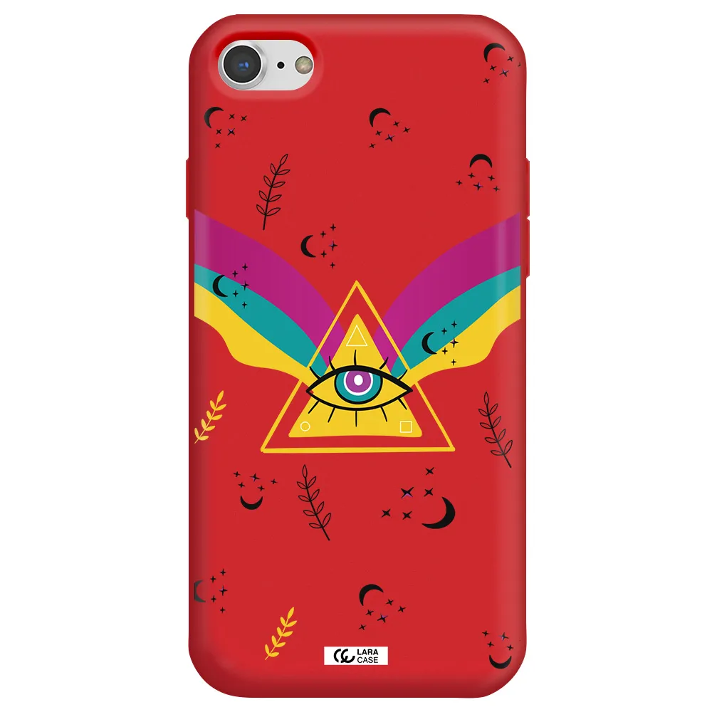 One-Eyed Pyramid Apple iPhone 8 Silicone Imperial Red Case