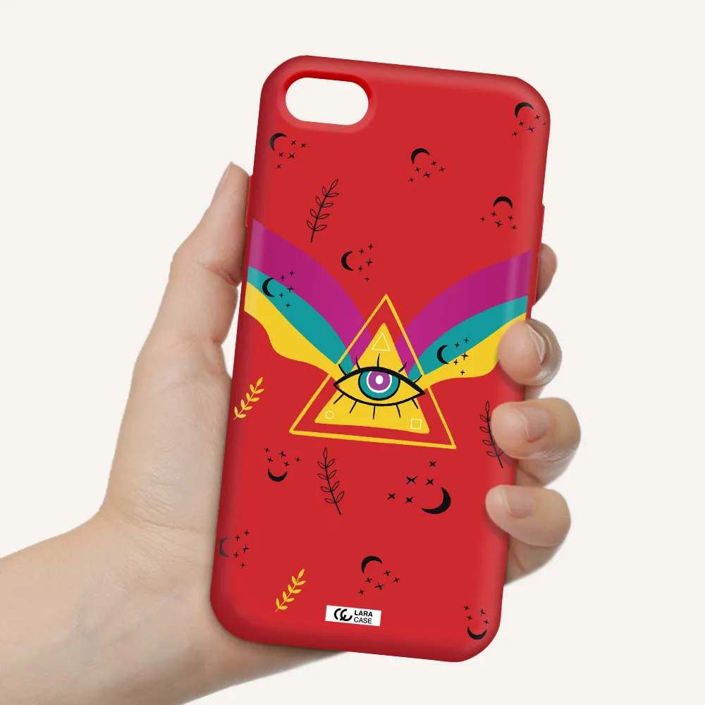One-Eyed Pyramid Apple iPhone 8 Silicone Imperial Red Case