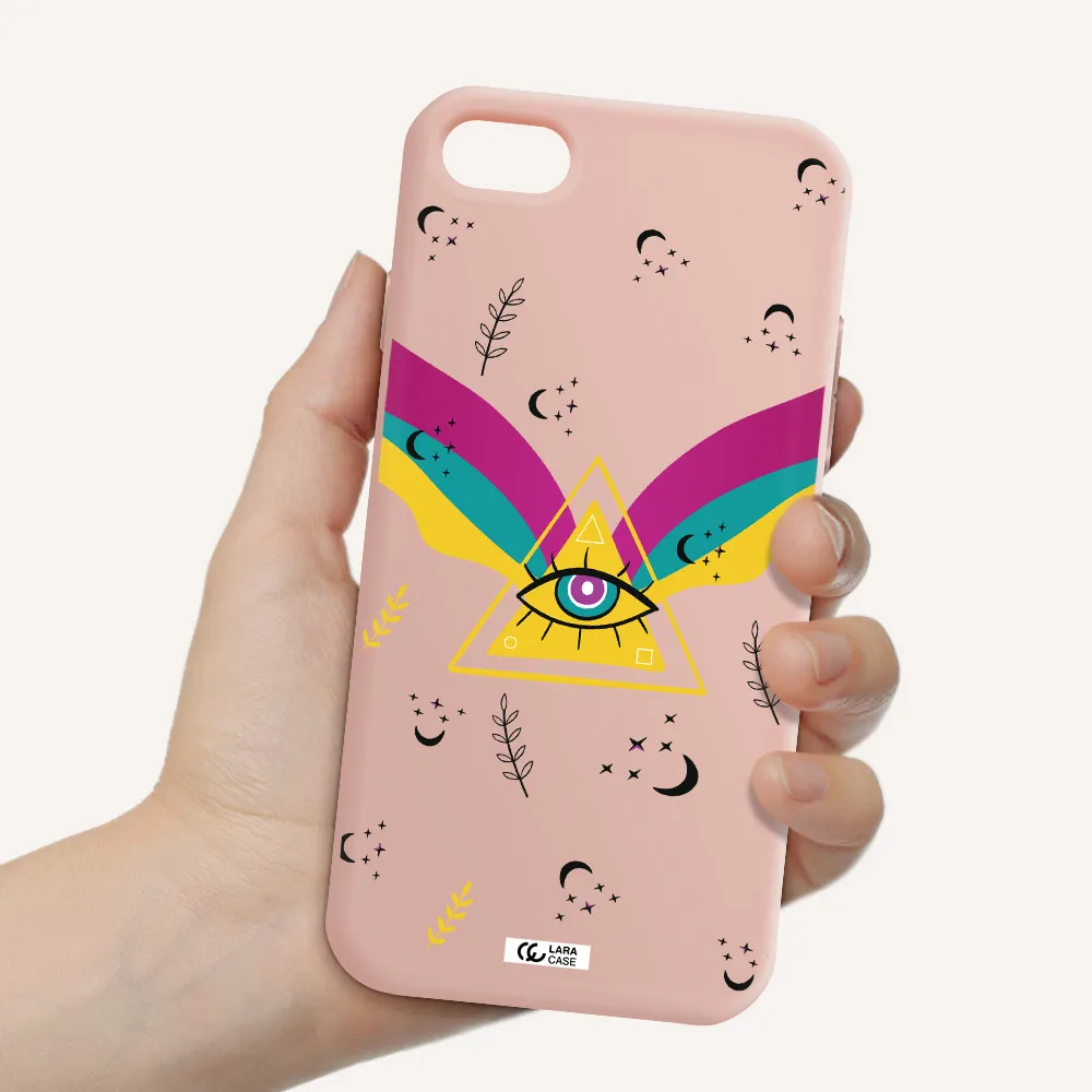 One-Eyed Pyramid Apple iPhone 8 Silicone pastel pink Case