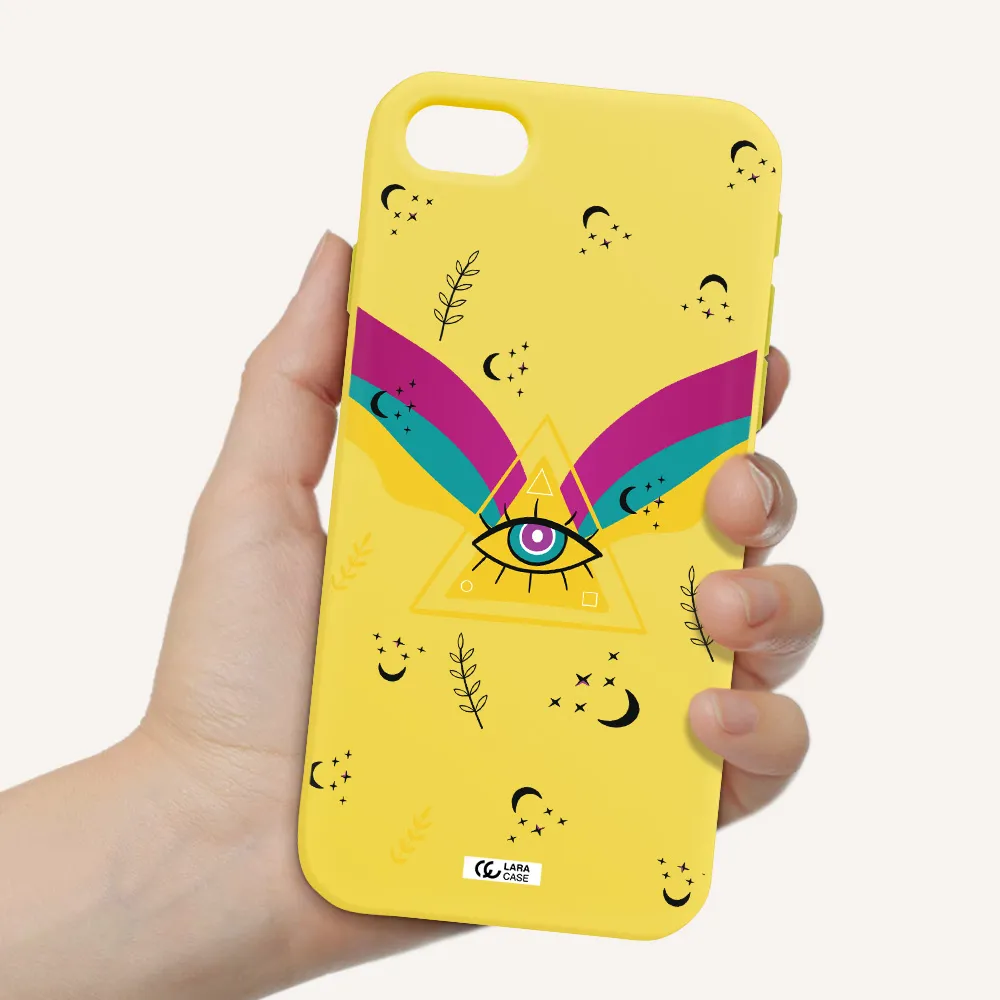 One-Eyed Pyramid Apple iPhone se 2020 Silicone canary yellow Case