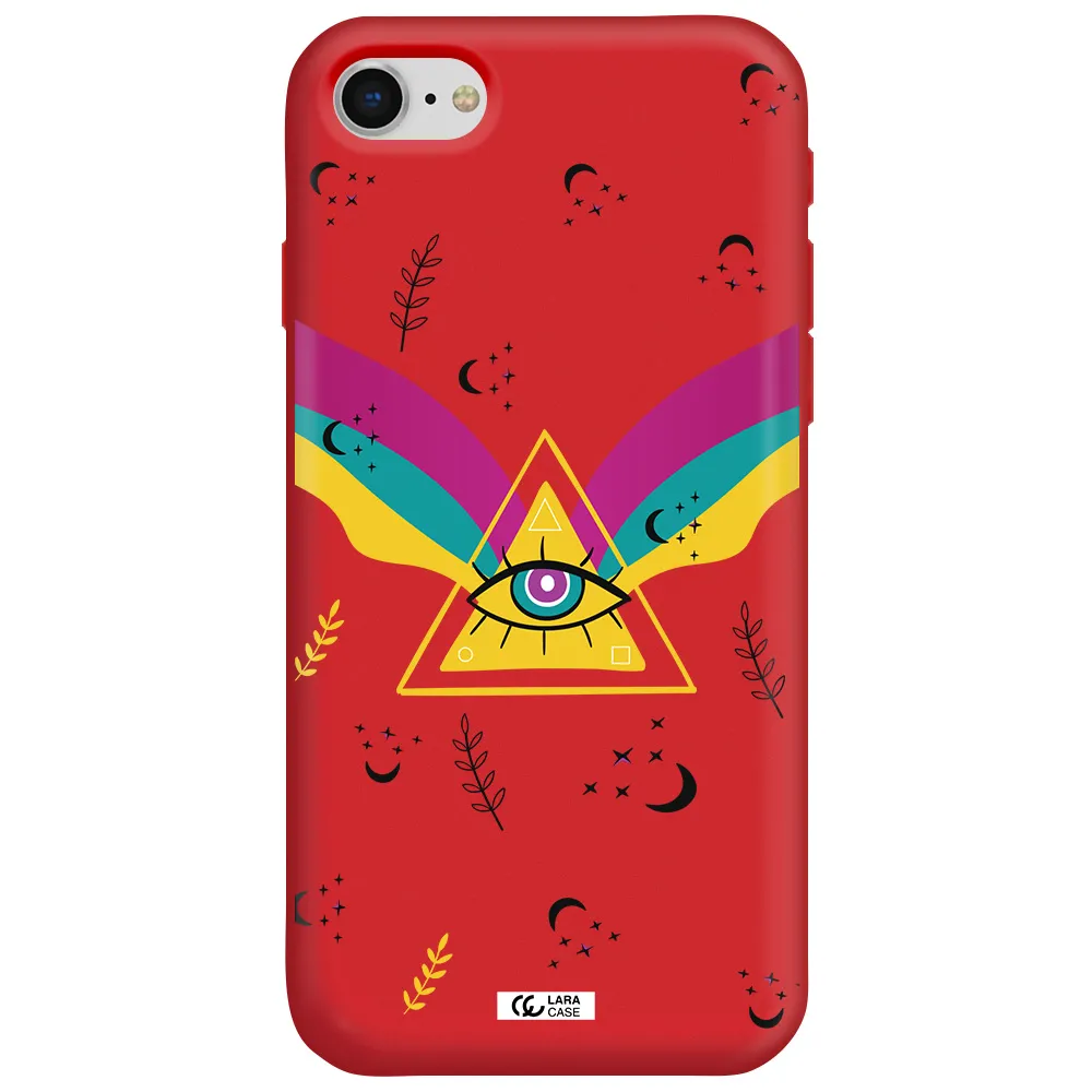 One-Eyed Pyramid Apple iPhone se 2020 Silicone Imperial Red Case