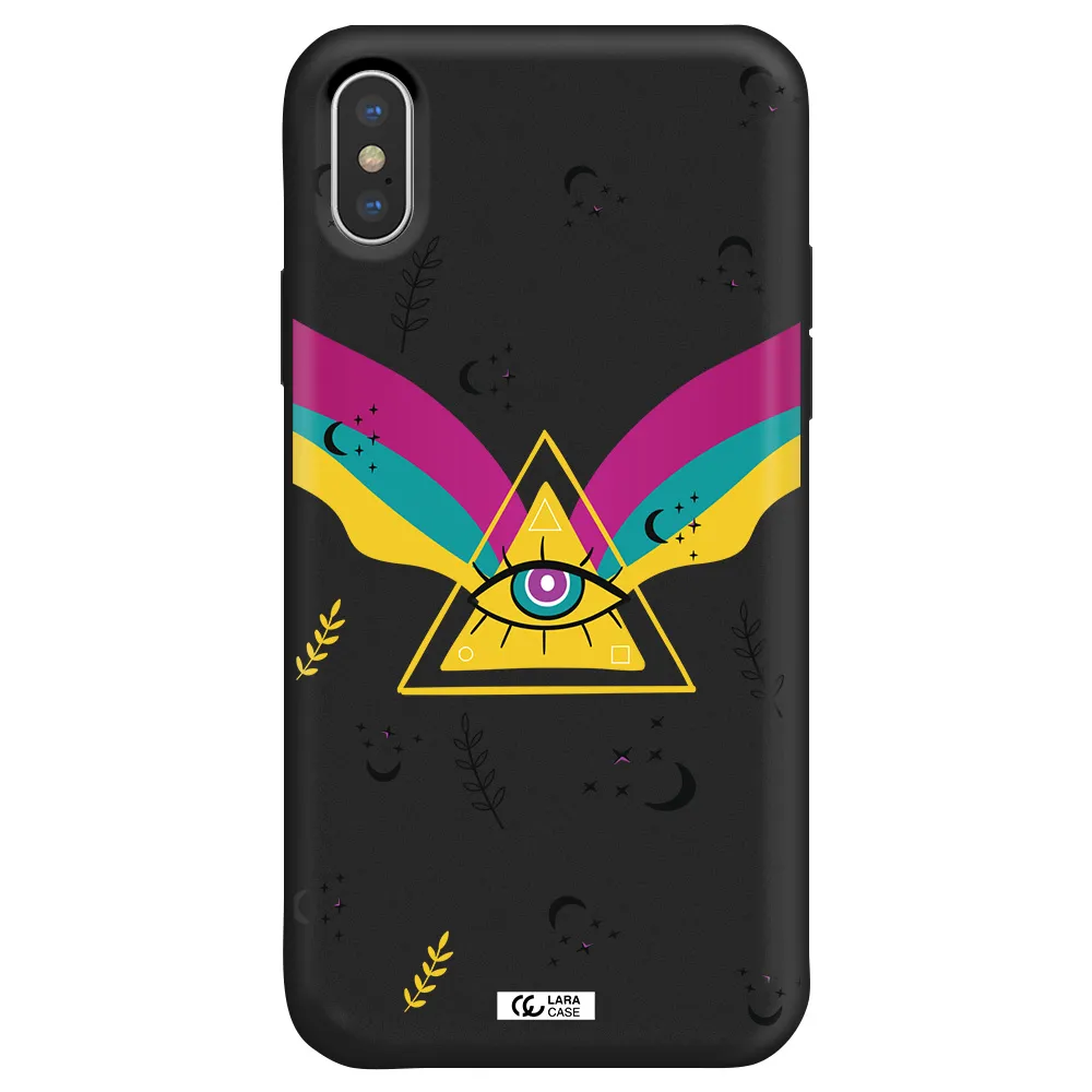 One-Eyed Pyramid Apple iPhone X Silicone black Case