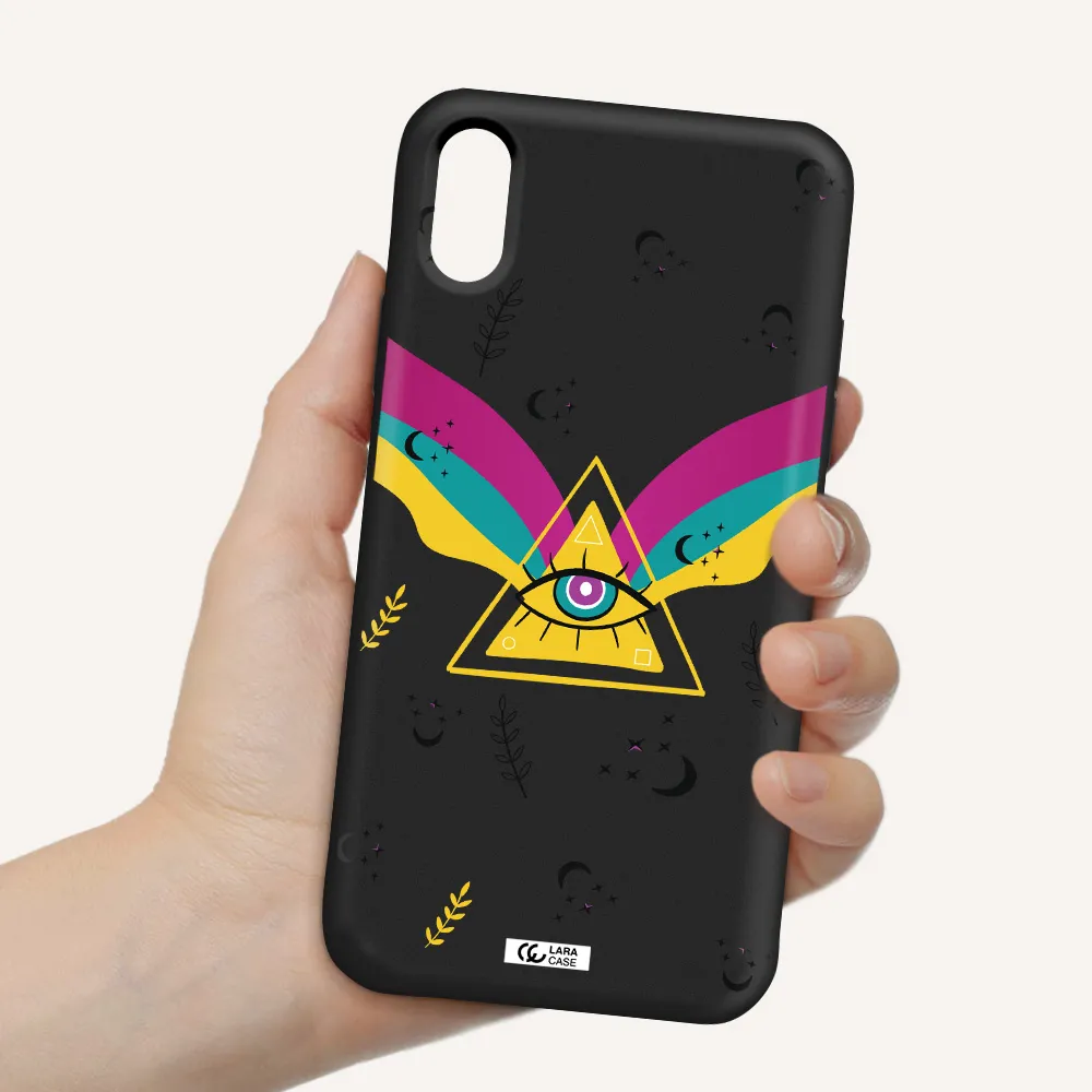 One-Eyed Pyramid Apple iPhone X Silicone black Case