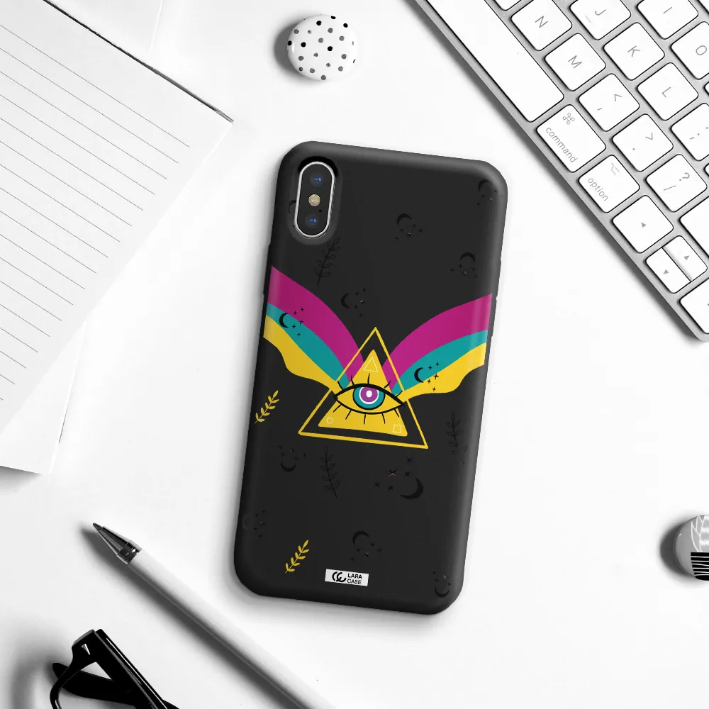 One-Eyed Pyramid Apple iPhone X Silicone black Case