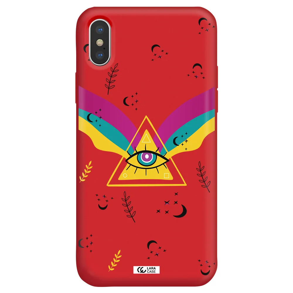 One-Eyed Pyramid Apple iPhone X Silicone Imperial Red Case