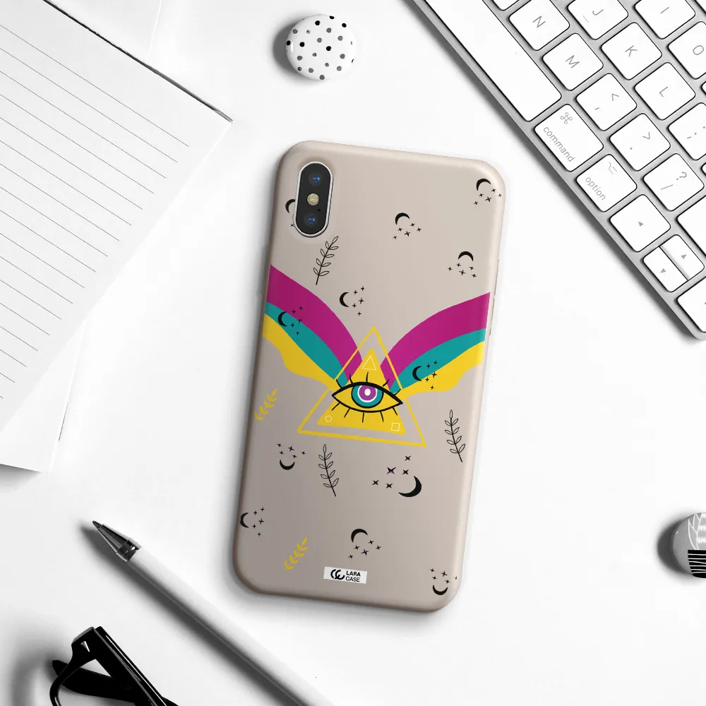 One-Eyed Pyramid Apple iPhone X Silicone Stone Case