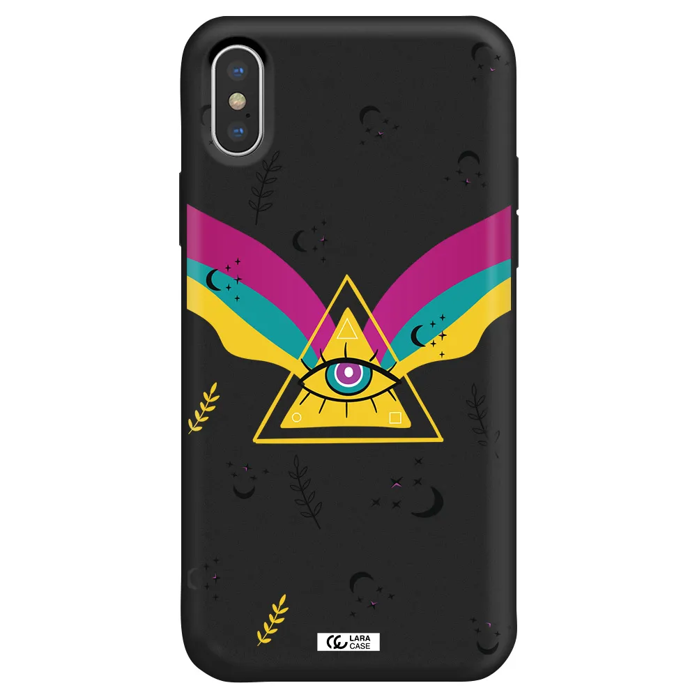 One-Eyed Pyramid Apple iPhone XS Silicone black Case